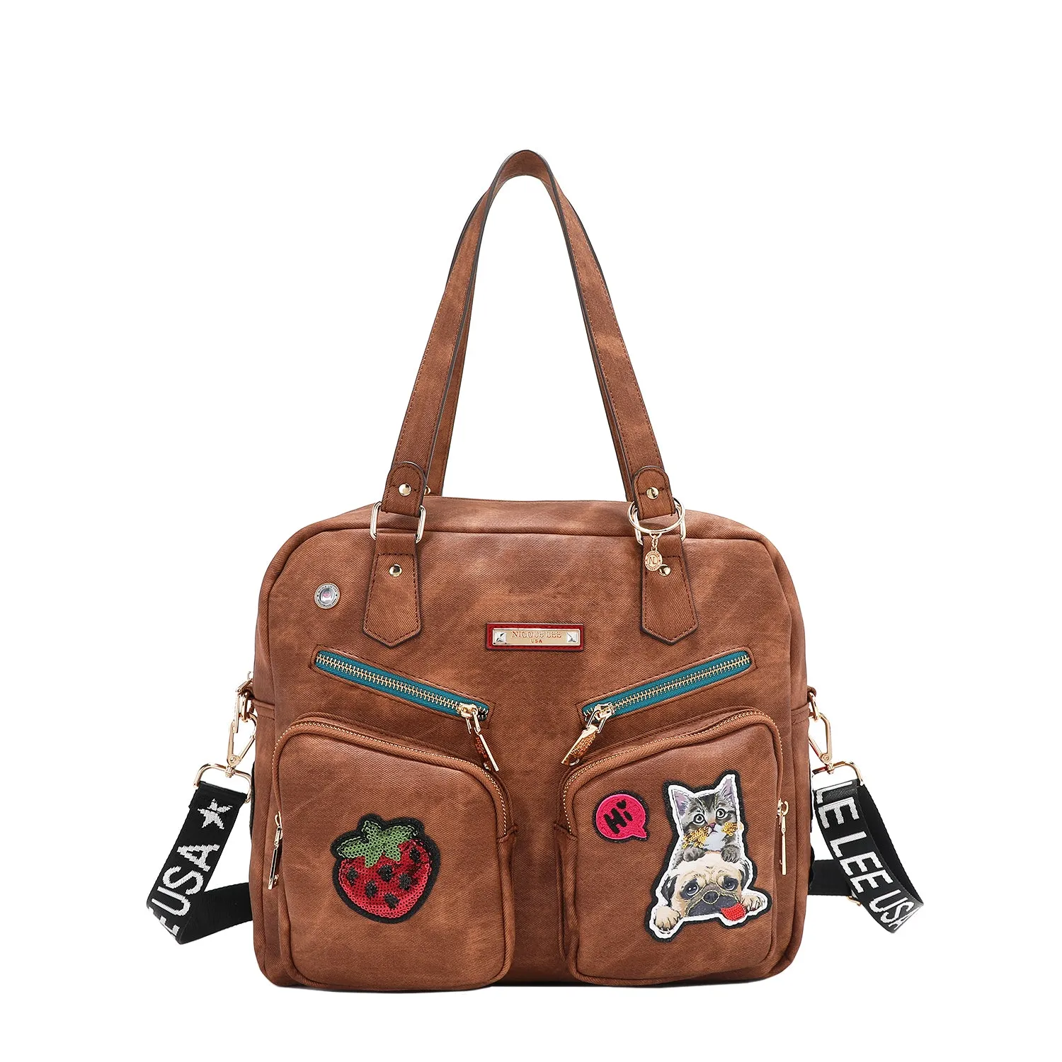MULTI PATCH ZIPPER BAG