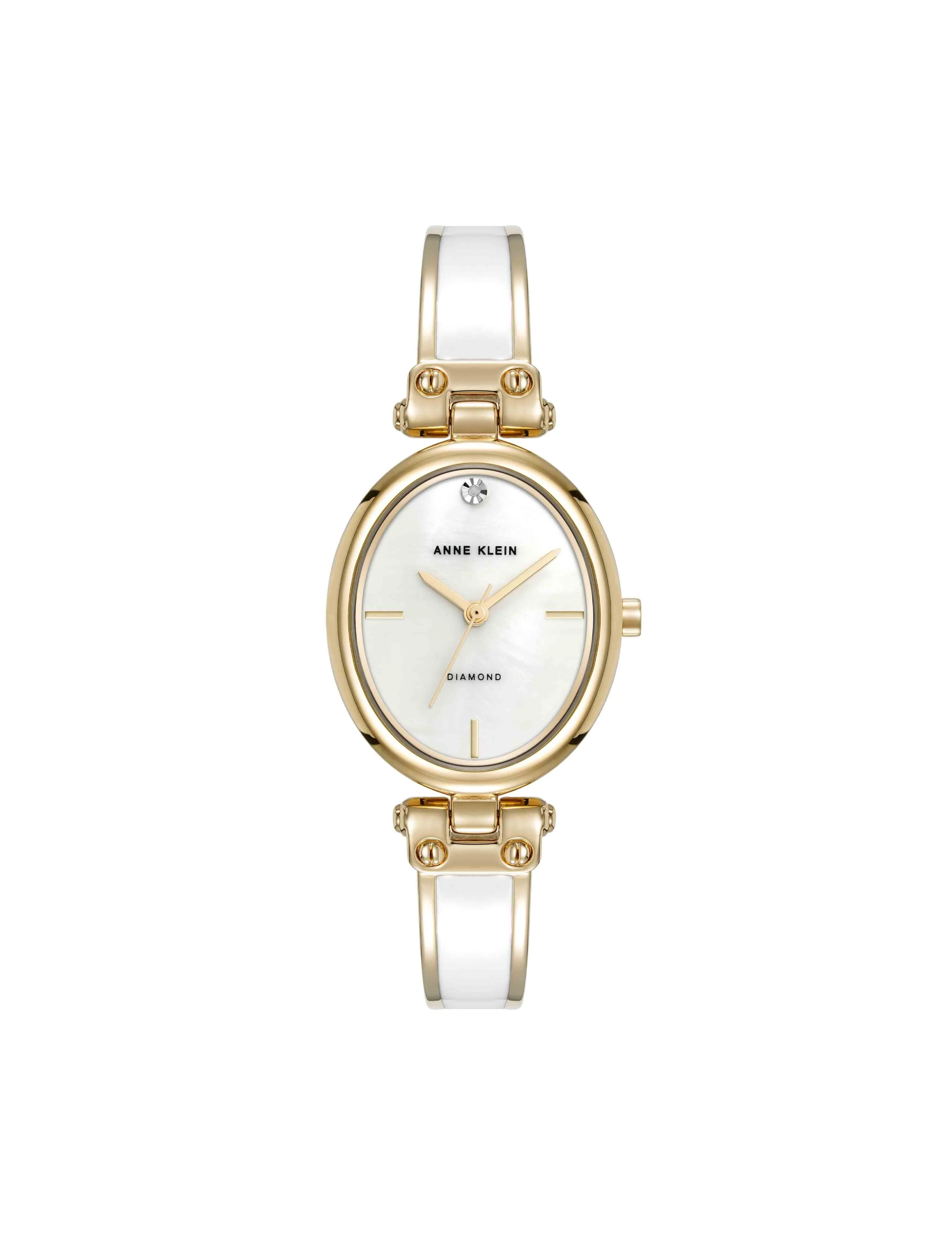 Oval Diamond Accented Bangle Watch