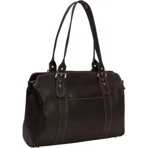 Piel Ladies Leather Buckle Laptop Tote