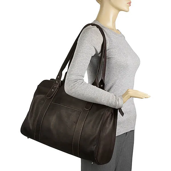 Piel Ladies Leather Buckle Laptop Tote