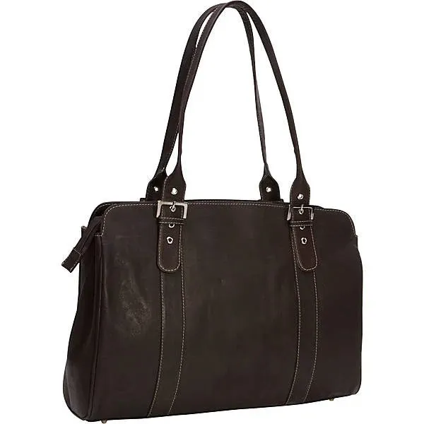 Piel Ladies Leather Buckle Laptop Tote