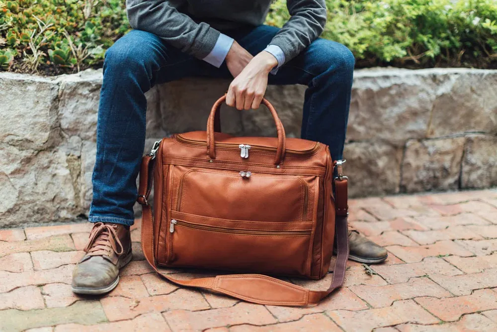 Piel Leather Computer Briefcase Carry All Bag