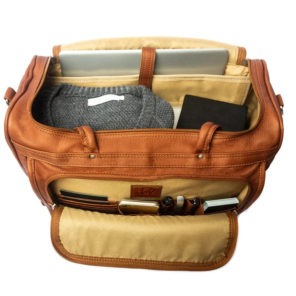 Piel Leather Computer Briefcase Carry All Bag