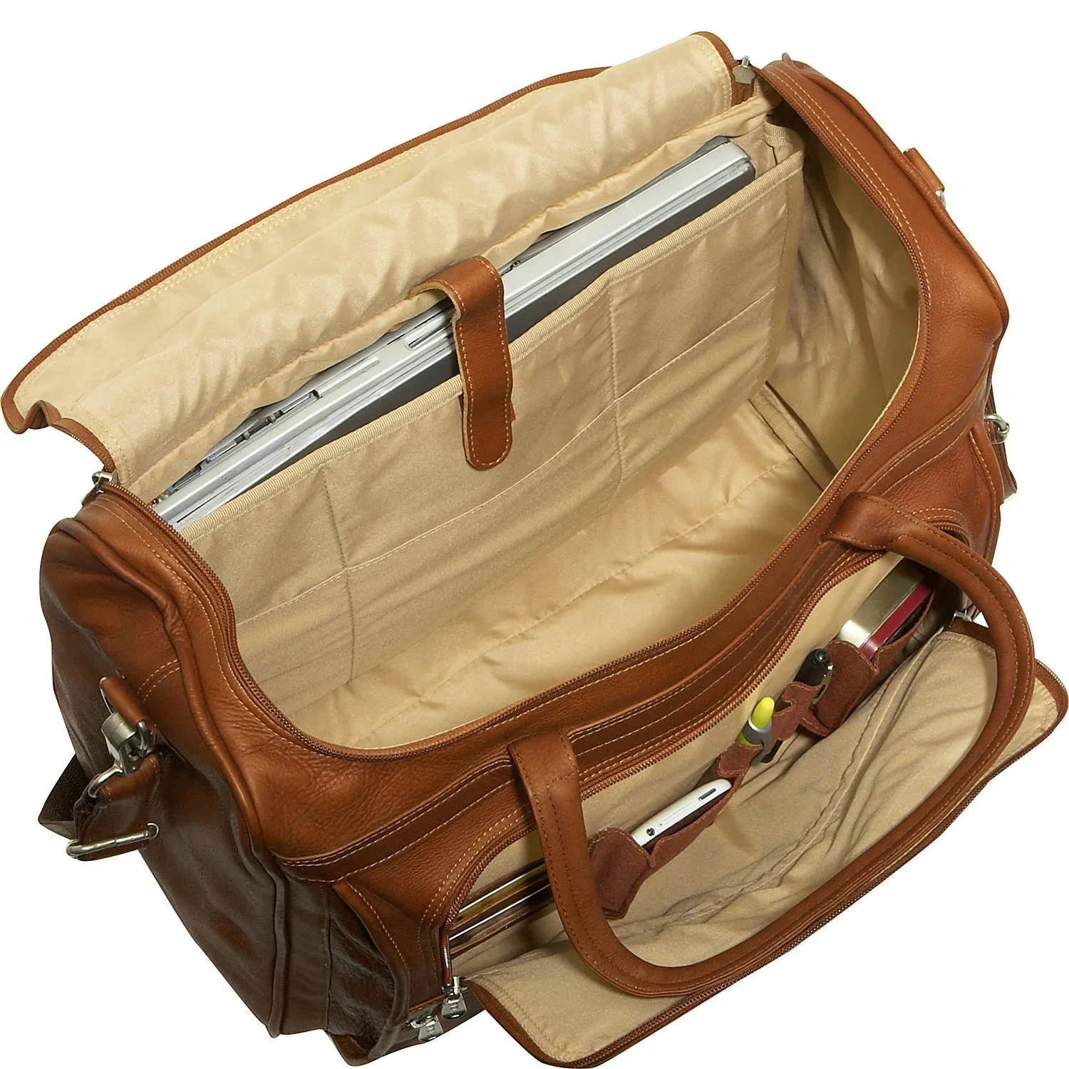 Piel Leather Computer Briefcase Carry All Bag