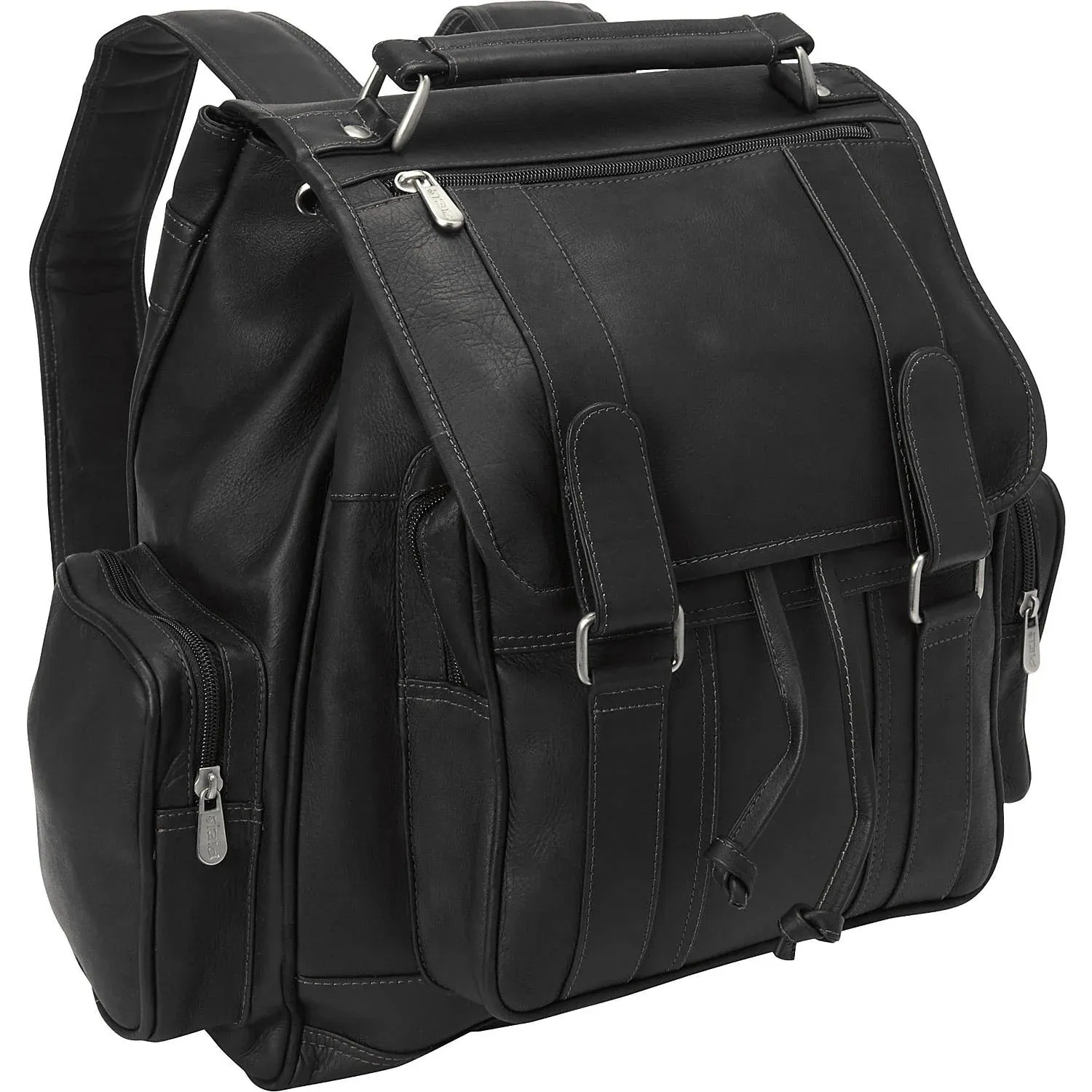 Piel Leather Double Loop Flap Over Laptop Backpack