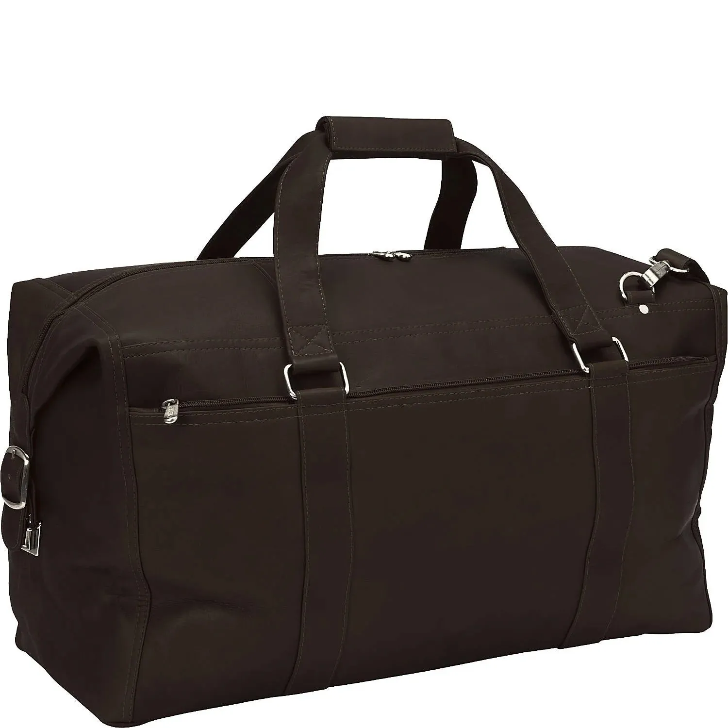 Piel Leather Extra Large Zip Pocket Duffel Bag