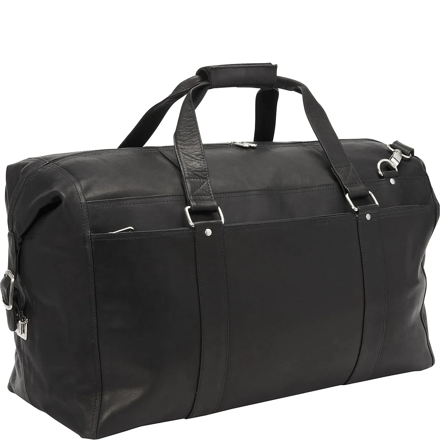 Piel Leather Extra Large Zip Pocket Duffel Bag