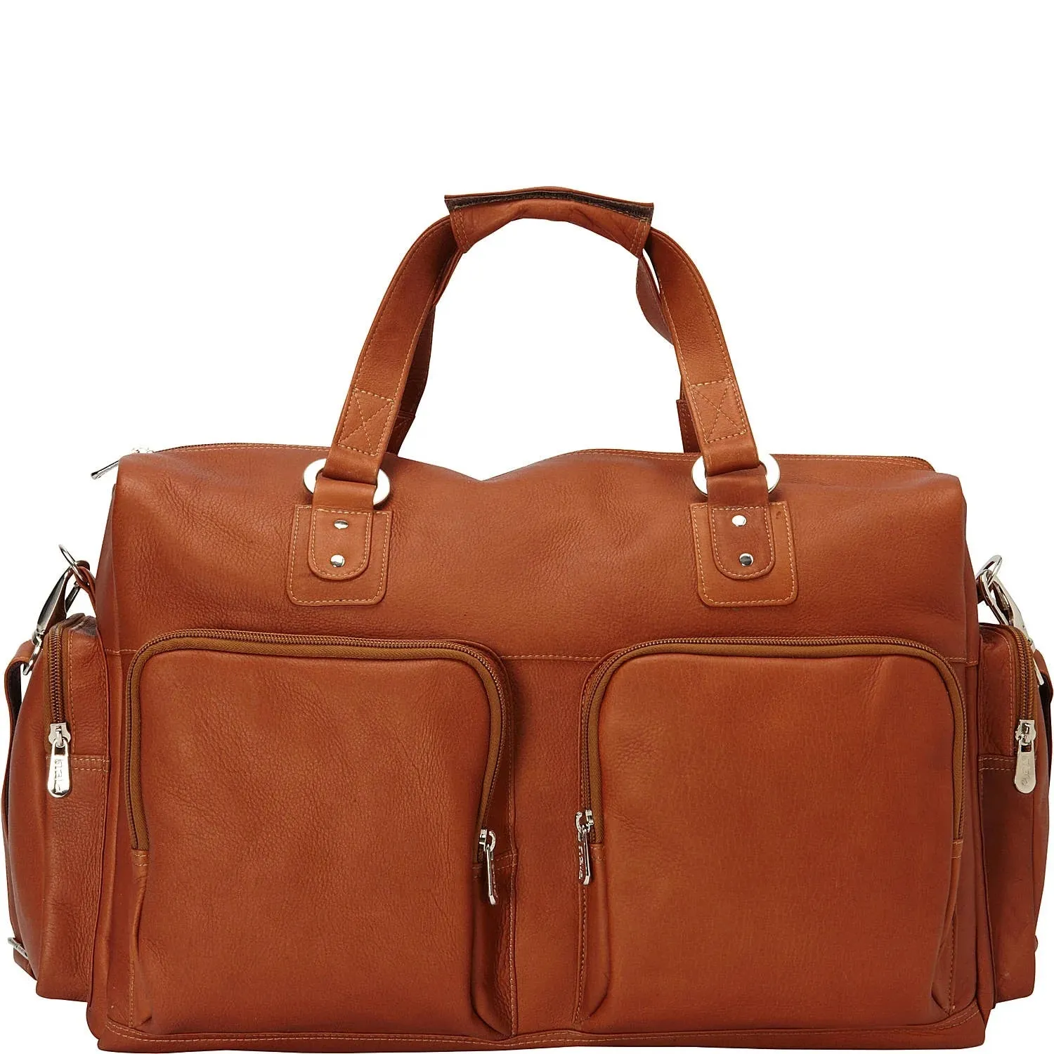 Piel Leather Multi Pocket Carry On Duffle Bag