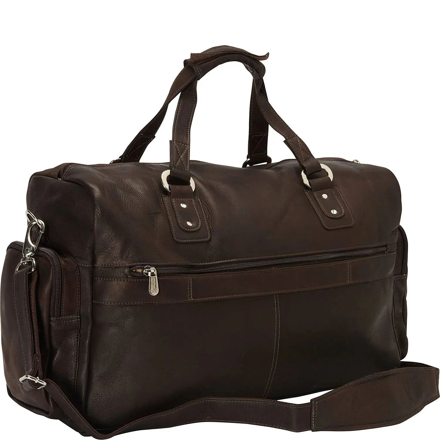 Piel Leather Multi Pocket Carry On Duffle Bag