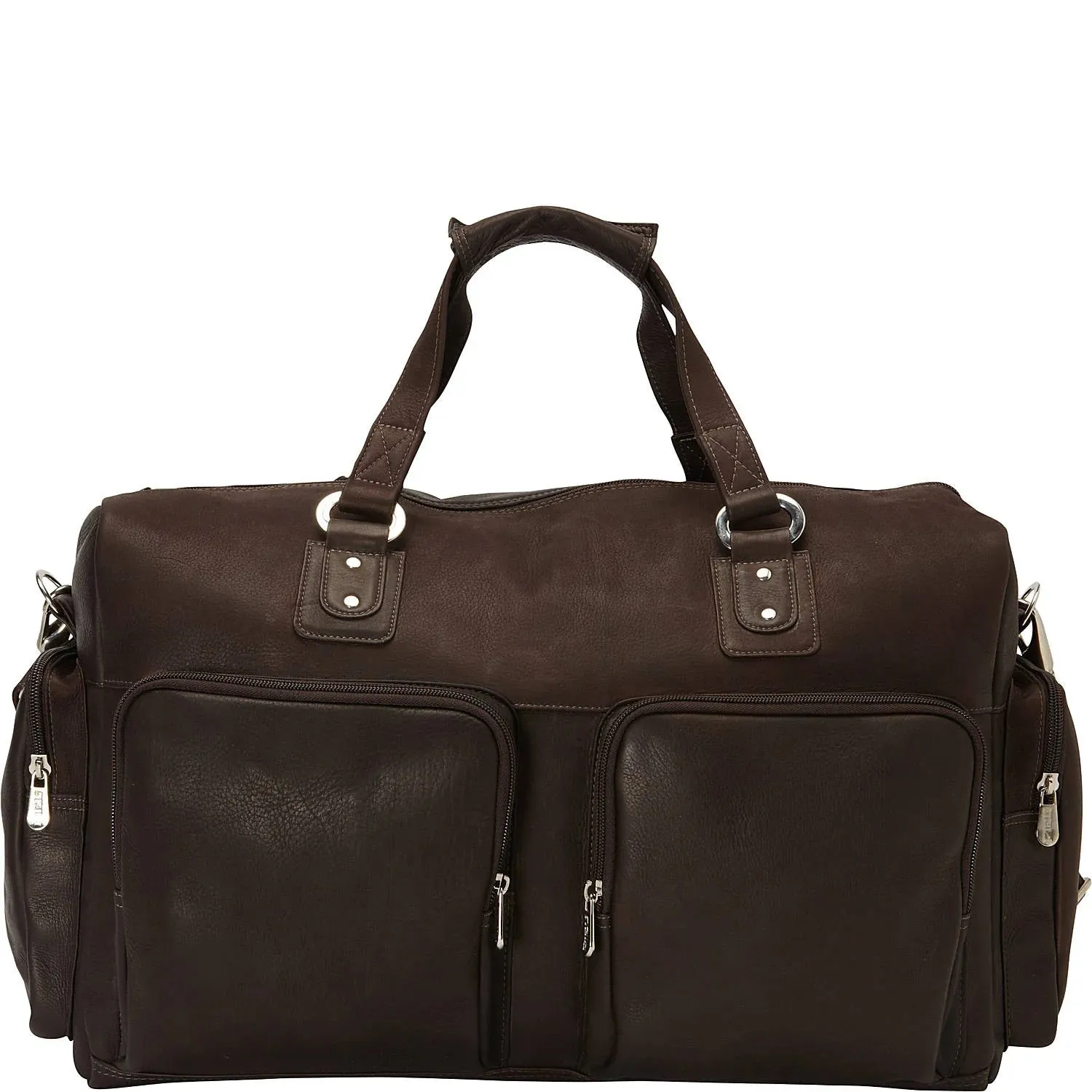 Piel Leather Multi Pocket Carry On Duffle Bag