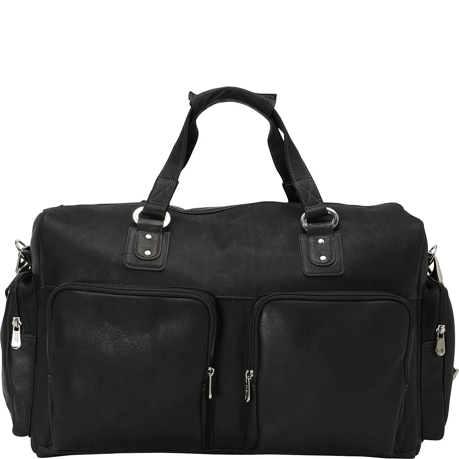 Piel Leather Multi Pocket Carry On Duffle Bag
