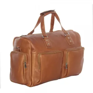 Piel Leather Multi Pocket Carry On Duffle Bag