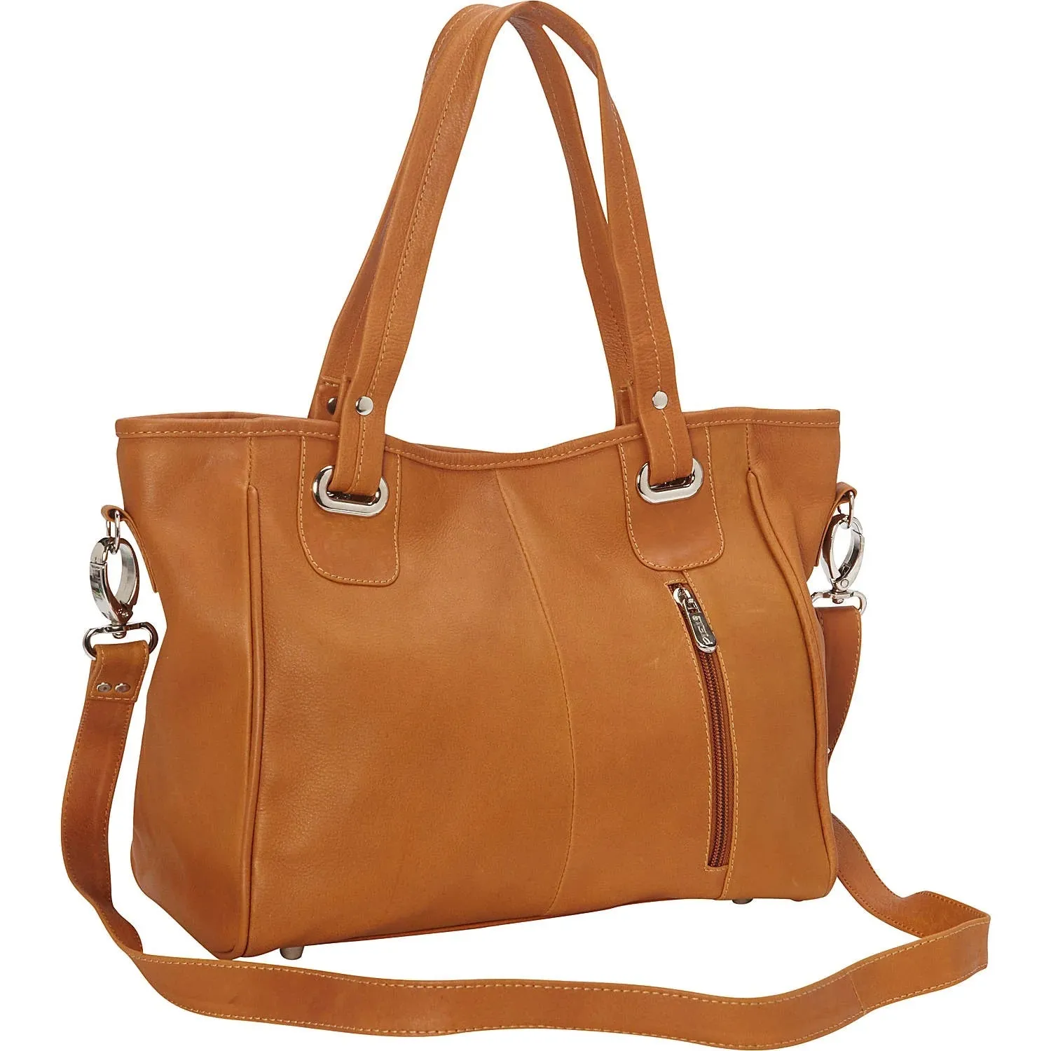 Piel Leather Open Tote/ Cross Body Bag