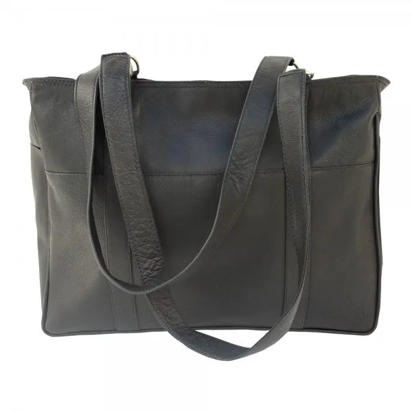 Piel Leather Small Zippered Shopping Bag