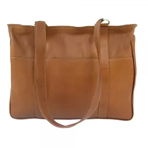 Piel Leather Small Zippered Shopping Bag