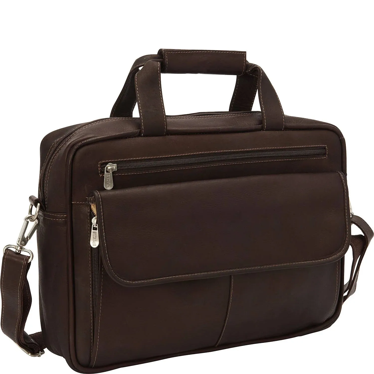 Piel Slim Top Zip Briefcase